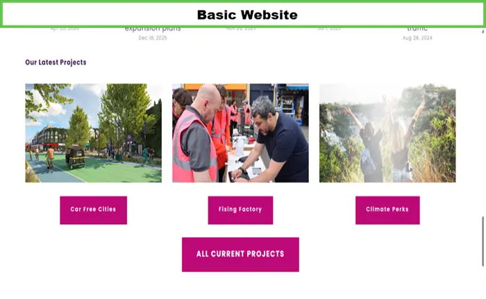 An example of a basic website