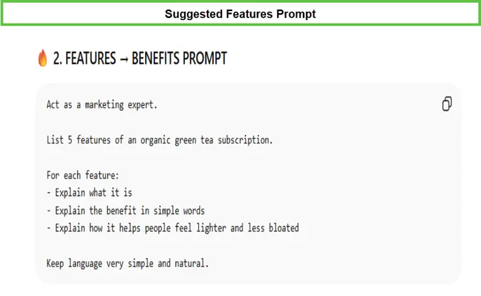 Running a featured prompt on chatgpt for landing page