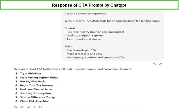 response of chatgpt for cta prompt
