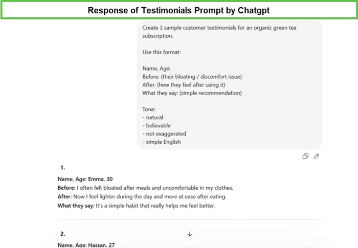 response of chatgpt prompt for reviews