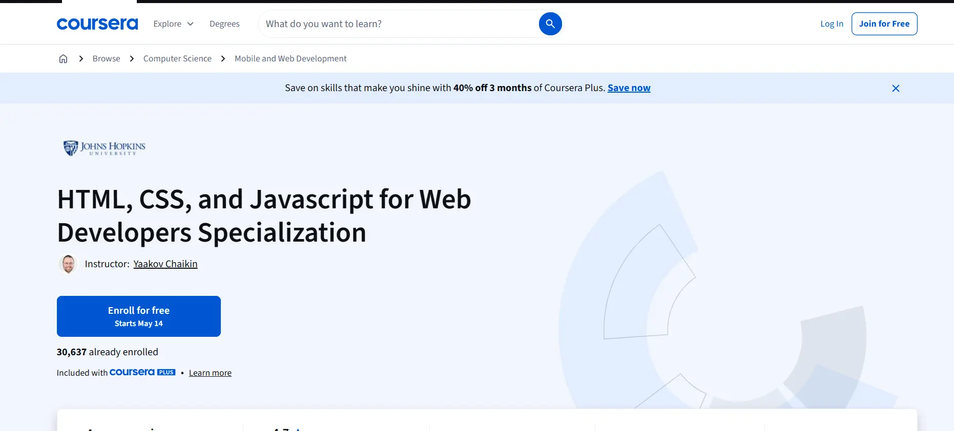 html css and java course by coursera