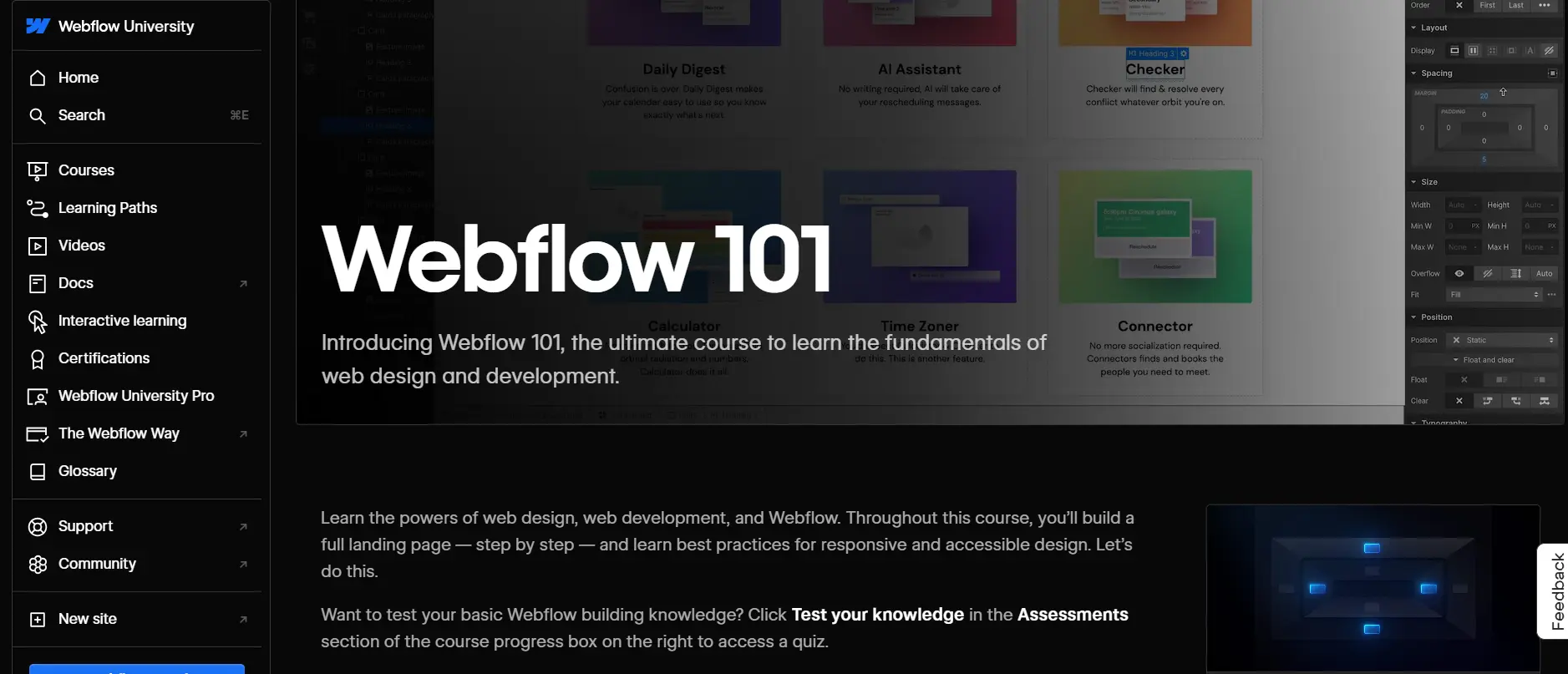 webflow univerity web design course