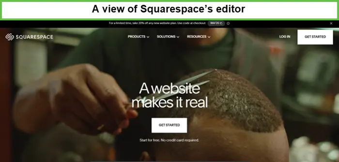 the website of squarespace