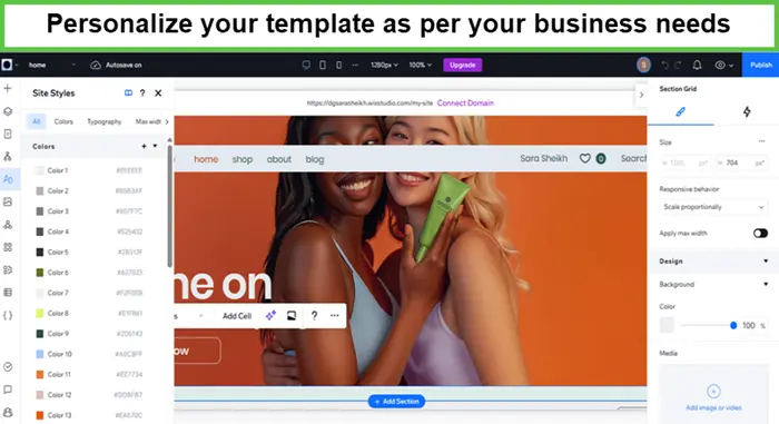 personalize your chosen template