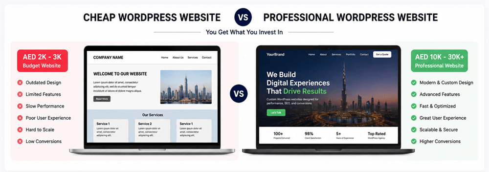 cheap vs expensive website